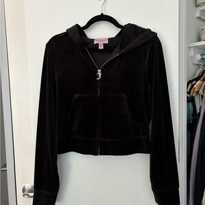 Juicy couture x F21 Black Velour Zip-Up Hoodie